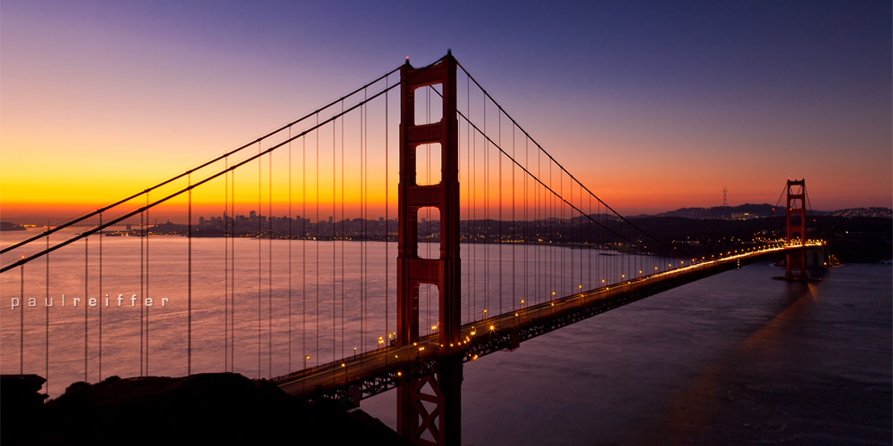 golden gate bridge at sunset