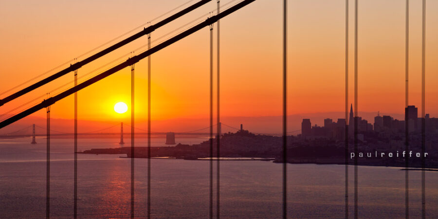 Golden Gate Bridge Sunrise and San Francisco City Views