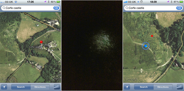 Google Maps and head torch to Corfe Castle, Dorset - Paul Reiffer, Professional Photographer