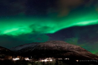 Northern Lights Aurora Borealis Norway Tromso Tromsoø Paul Reiffer Photographs Professional Photographer Mountain Night Sky Lyngen Furuflaten Pollfjellet