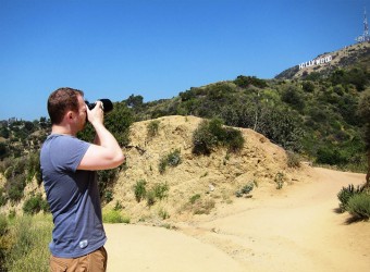 Paul Reiffer photographing Hollywood Sign Los Angeles California