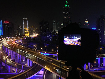Photographing Shanghai Road Elevated Skyline Night Puxi iPhone Pic
