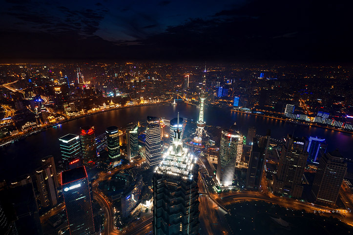 Shanghai Jin Mao Tower Pudong Oriental Pearl Night Skyline Cityscape - Paul Reiffer Landscape Photographer