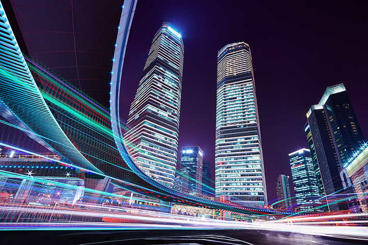 Circular Motion - Shanghai Pudong Financial District Skyscrapers Lujiazui Night - Paul Reiffer Landscape Photographs