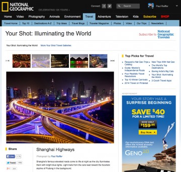National Geographic Your Shot - Illuminating the World - Paul Reiffer Shanghai Freeway Elevated Night photograph landscape