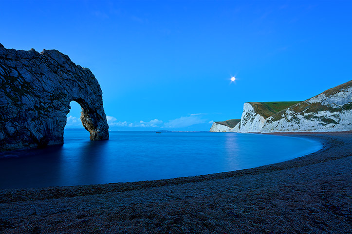 Blue Moon - Moonlight Durdle Door Jurassic Coast - Dorset West Lulworth - Paul Reiffer Professional Landscape Photographer