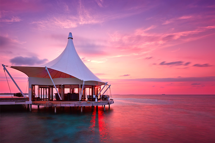Edge Sunset Niyama Maldives Ocean Sea Reflection Pink Bar Private Island Indian Ocean Paul Reiffer Landscape Photographer Per Aquum