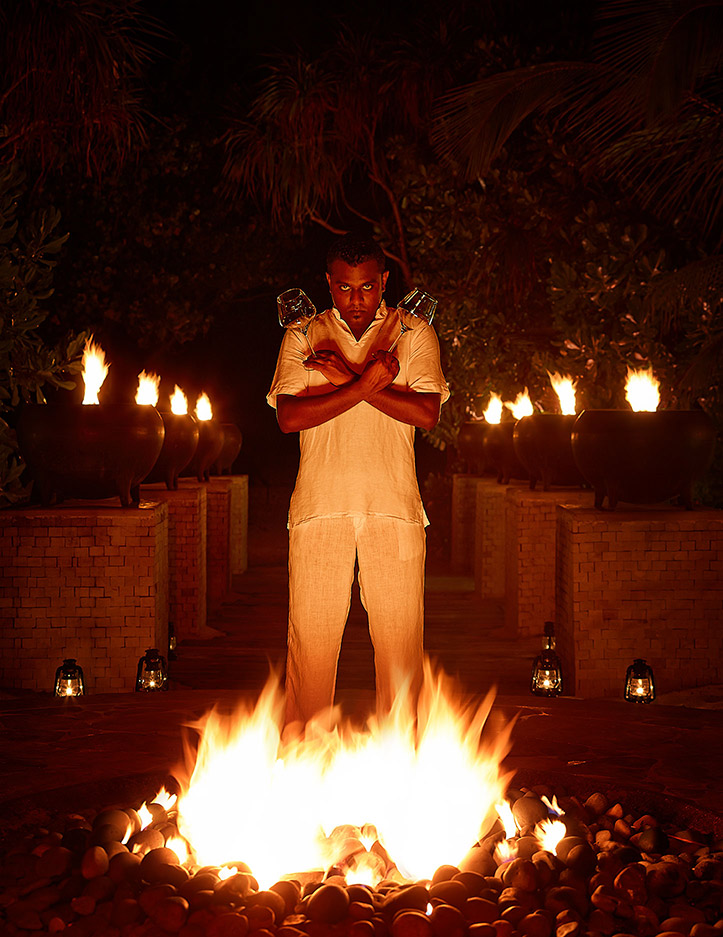 Somelier Audi Fire Flames W Retreat Maldives Paul Reiffer Photographer Professional Commercial Hotel Resort