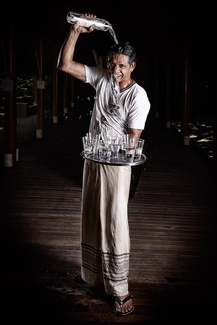 Jaleel Water Waiter Huvafen Fushi Maldives 10th Anniversary Staff Team Photos Shots Male Paul Reiffer Professional Commercial Photographer 2014