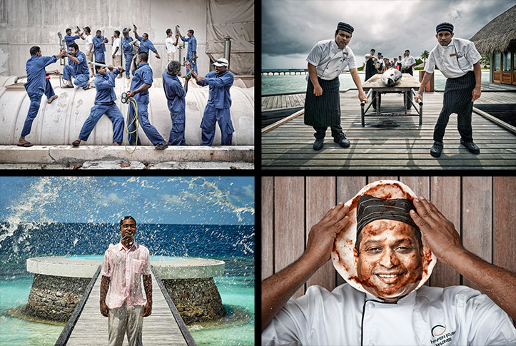 Maintenance Team Chef Sous Jay Manager Salt Pool Water Tuna Fish Pizza Chef Huvafen Fushi Maldives 10th Anniversary Staff Team Photos Shots Male Paul Reiffer Professional Commercial Photographer 2014