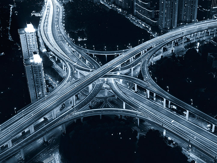 Shanghai Cityscape Nine Dragons Intersection Elevated Freeways Night City Paul Reiffer Professional Landscape Photographer