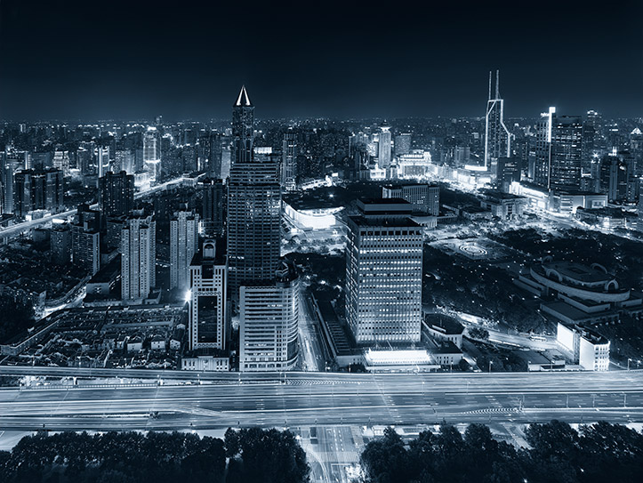 Tomorrow Square Shanghai Cityscape Night Lights Peoples Park Skyscrapers Paul Reiffer Photographer Landscape