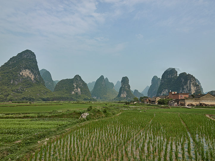 rice fields guangxi guilin army military base farm houses green mountains paul reiffer china