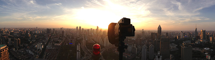 shanghai sunset iphone picture phase one giottos tripod camera panoramic behind the scenes high building rooftop paul reiffer photographer