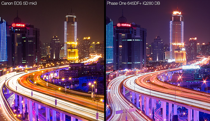 Area 1 Shanghai Calling 2 Comparison Phase One Medium Format iQ280 Compare Canon 5D mk 3 III sharpness calrity