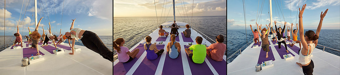 Tara Stiles Strala Yoga Group Session W Maldives Retreat Spa PoseWhenever StralaEverywhere Escape Luxury Yacht Sunrise Pose Paul Reiffer Photographer Commercial