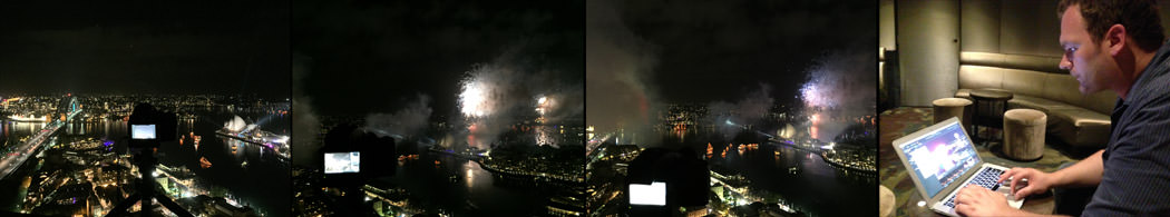 Shooting Photography From Roof Rooftop Shangri La Hotel Sydney New Years Eve View iPhone Paul Reiffer Photographer Fireworks Display