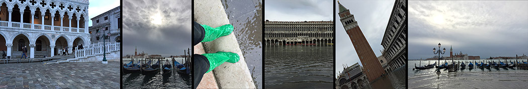 venice venezia italy grand canal boat san marco piazza square st marks flooding walkways raised rubber shoes over waterproof paul reiffer iphone