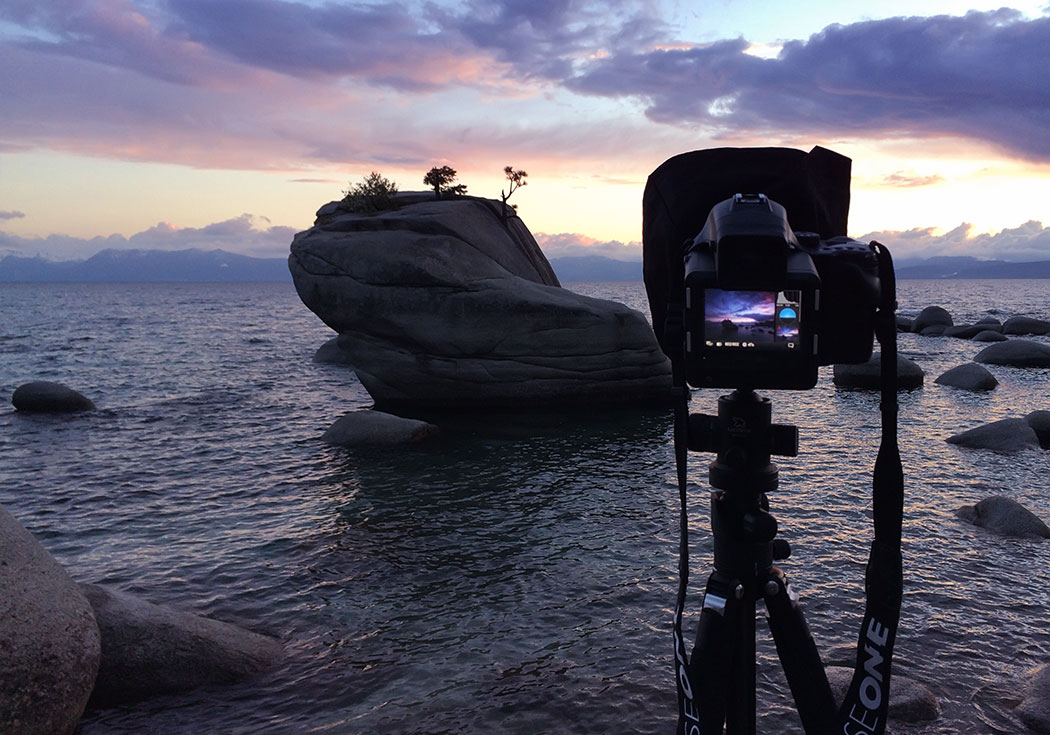 photographing shooting bonsai rock lake tahoe location iphone behind the scenes bts what i see right now phase one camera paul reiffer