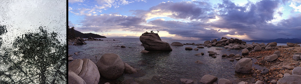 rain storm photographing shooting bonsai rock lake tahoe location iphone behind the scenes bts what i see right now phase one camera paul reiffer