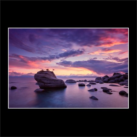 bonsai rock lake tahoe sunset clouds rocks buy limited edition fine art photograph landscape prints paul reiffer