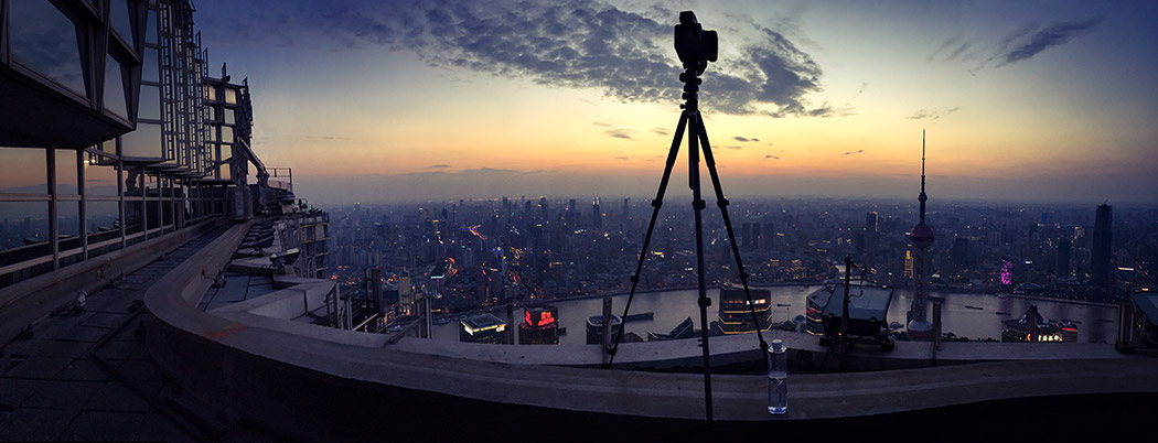 Top Of The World BTS iPhone Panoramic Jin Mao Tower Rooftop Skyscraper Grand Hyatt Shanghai Phase One Paul Reiffer Photographer