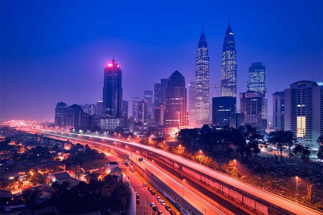 Kuala Lumpur Skyline Petronas Towers Blue Hour Before Sunrise Smog Haze October 2015 Pollution Air Long Exposure Paul Reiffer