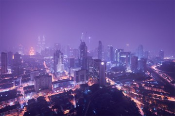 Kuala Lumpur Smoke Smog City Skyline Night Haze Indonesia Fires Malaysia 2015 October Cityscape Polluted Air Quality Paul Reiffer