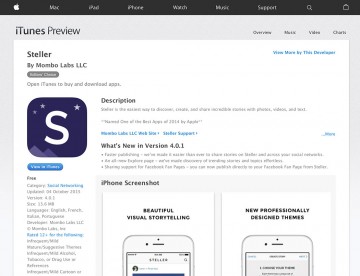 Steller App iTunes Store Editors Choice Recommended Download Photographer