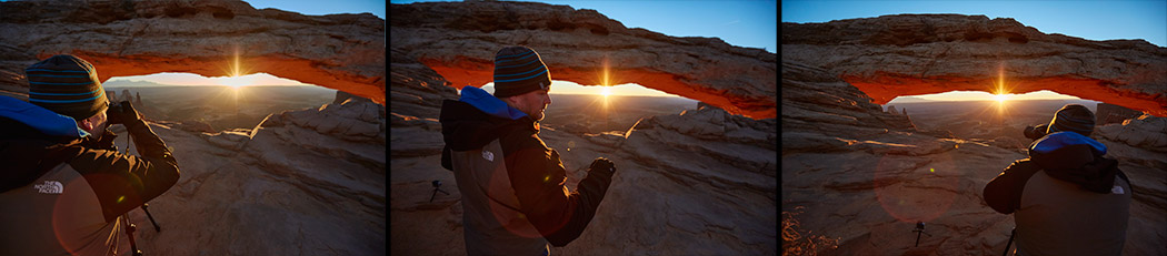 BTS Paul Shooting Eye Wonder Mesa Arch Sunrise Canyonlands National Park NPS Morning Early Winter Professional Behind The Scenes Photographer