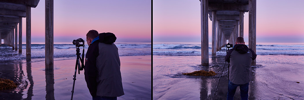 BTS Shooting Zen Behind The Scenes Paul Reiffer Photographer Scripps Pier La Jolla California USA Sunrise Waves Ocean