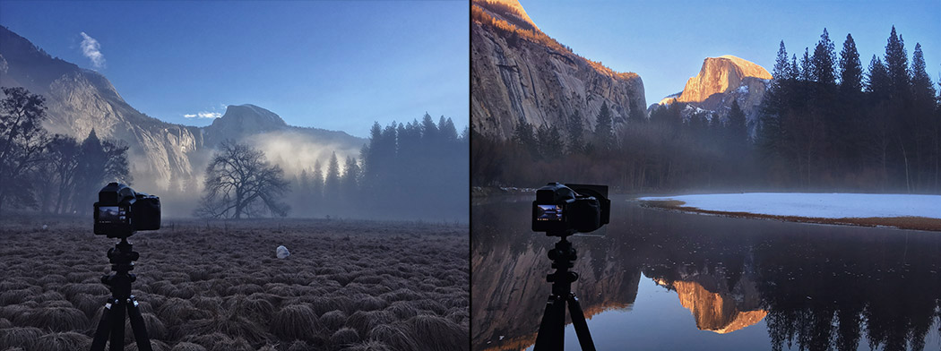 BTS Yosemite Mirror Lake Reflection The Faraway Tree Paul Reiffer Professional Phase One Landscape Photographer British National Park California Behind Scenes