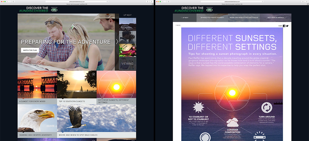Discover The Undiscovered Jaguar Land Rover Website Campaign Time Inc Paul Reiffer Sunset Shooting Photography Photo Tips