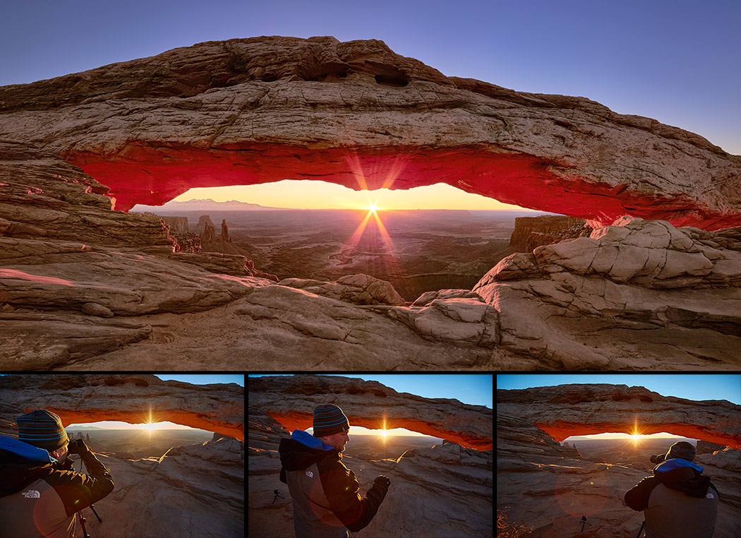 mesa arch eye wonder genuine photograph not photoshopped faked behind the scenes background example