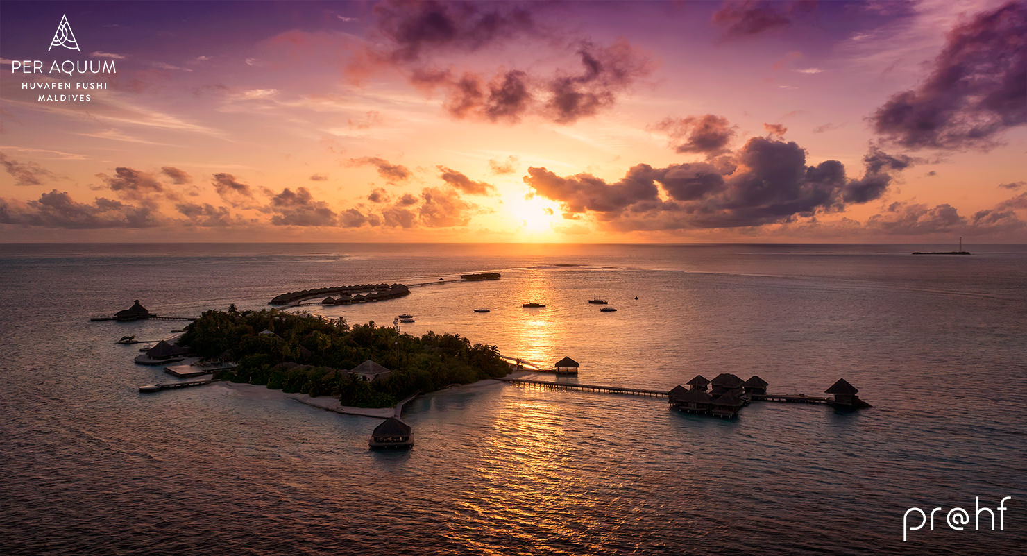 promo shot pr at hf maldives remote island huvafen fushi per aquum sunset photography gallery unique paul reiffer aerial sunset male special