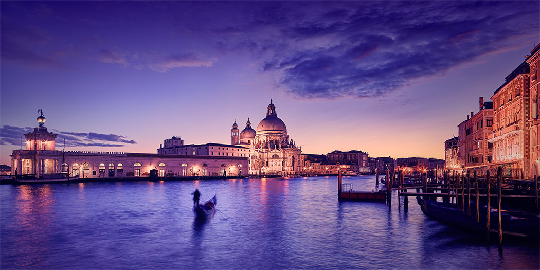 The Merchant Venice Grand Canal Night Long Exposure Landscape By Paul Reiffer Copyright 2016 Venezia Italy Basilica Santa Maria della Salute Gondola