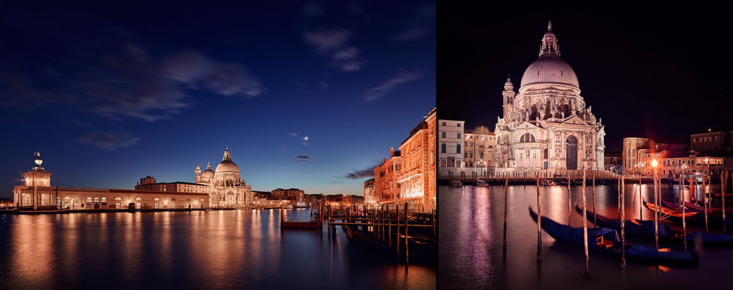Venice Grand Canal Night Long Exposure Landscape By Paul Reiffer Copyright 2016 Venezia Italy Basilica Santa Maria della Salute gondola