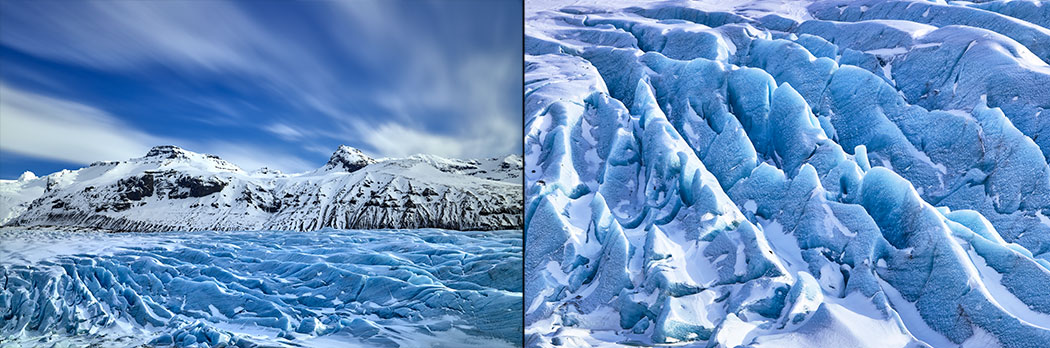 Svinafellsjokull glacier skaftafell iceland paul reiffer copyright blue sky long exposure phase one medium format