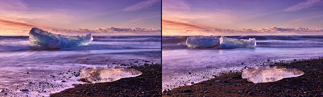 black sand beach jokulsarlon ice icebergs broken smash split sunrise paul reiffer photographer copyright 2016