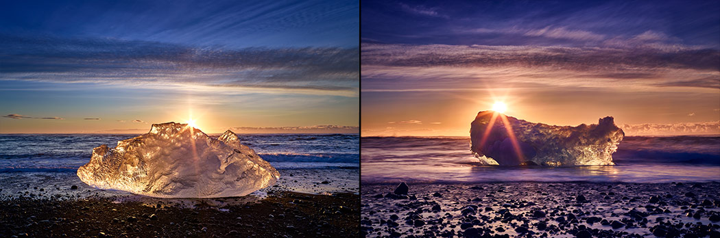 jokulsarlon glacier lagoon black sand beach iceland copyright paul reiffer photographer workshop course tour adventure explore sunrise sun ice block iceberg