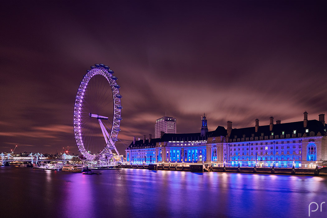 London In Blue Paul Reiffer Professional Landscape Cityscape Photographer Eye Wheel County Hall River Thames Night