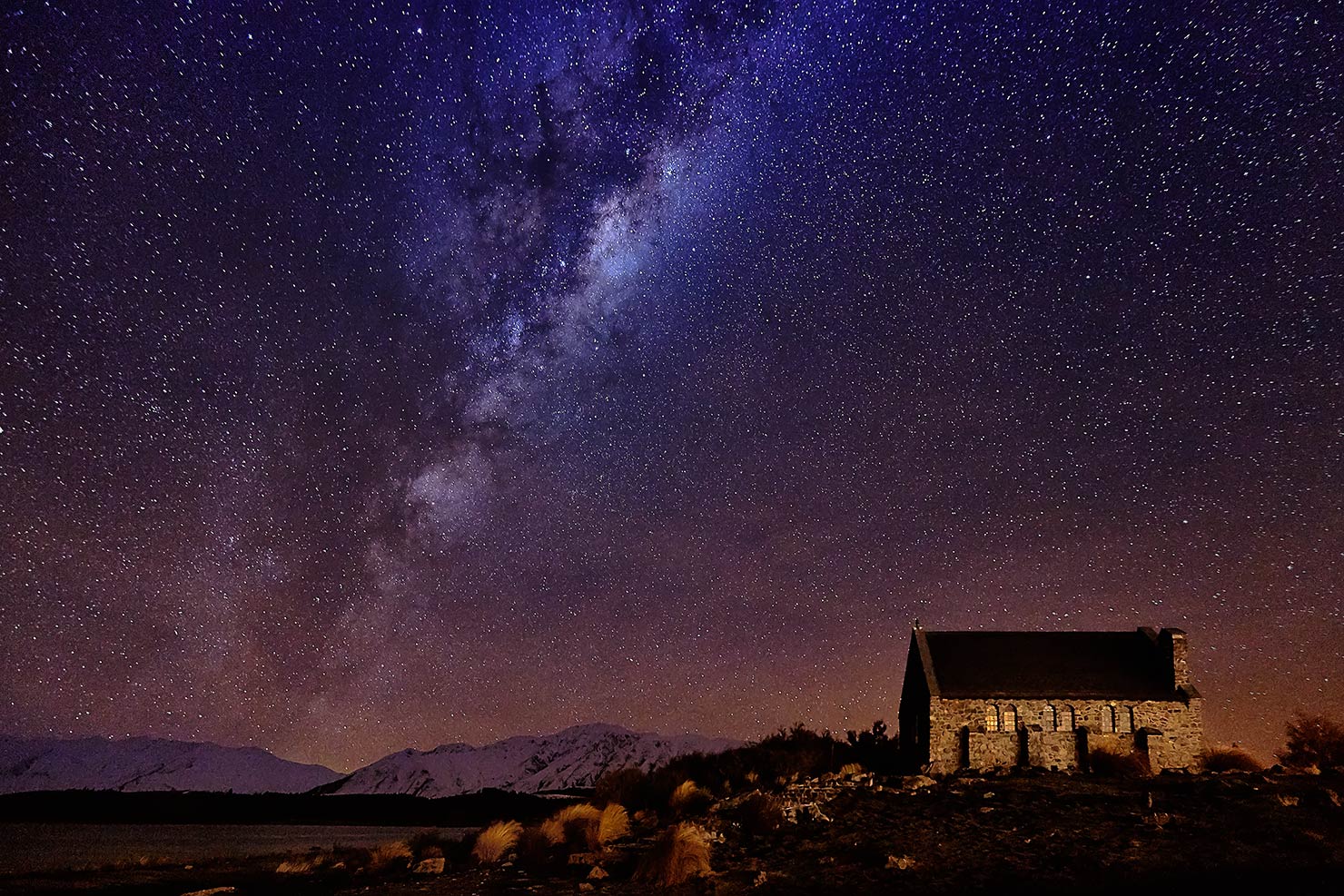 Church Good Shepherd Tekapo Lake Night Sky Photography New Zealand Milky Way Star Shooting Paul Reiffer Professional Landscape Photographer