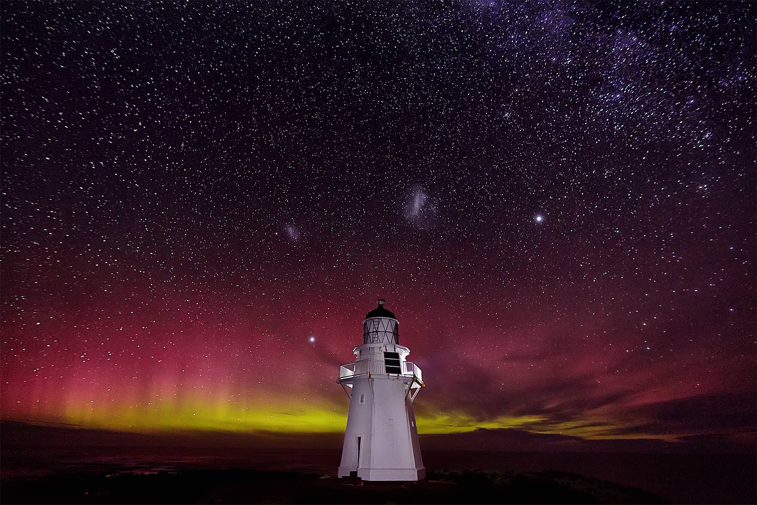 Southern Lights Aurora Australis Waipapa Lighthouse 3 Night Sky Photography New Zealand Milky Way Star Shooting Paul Reiffer Professional Landscape Photographer