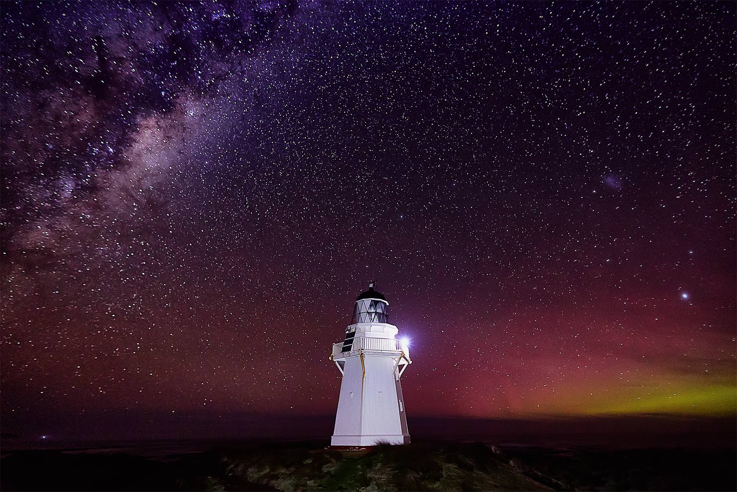 Southern Lights Aurora Australis Waipapa Lighthouse 4 Night Sky Photography New Zealand Milky Way Star Shooting Paul Reiffer Professional Landscape Photographer