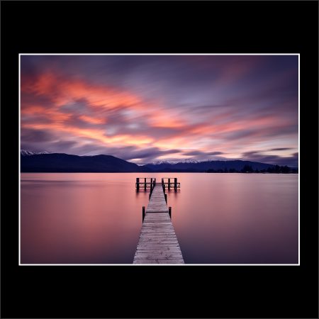 Buy Limited Edition Fine Art Photography Landscape Print Restless Te Anau Lake Jetty New Zealand Paul Reiffer Photographer Sunset