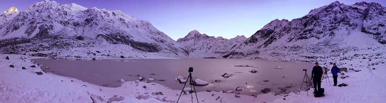 Hooker Lake Aoraki Mount Cook New Zealand BTS Frozen Winter Glacial Ice Paul Reiffer Sunrise