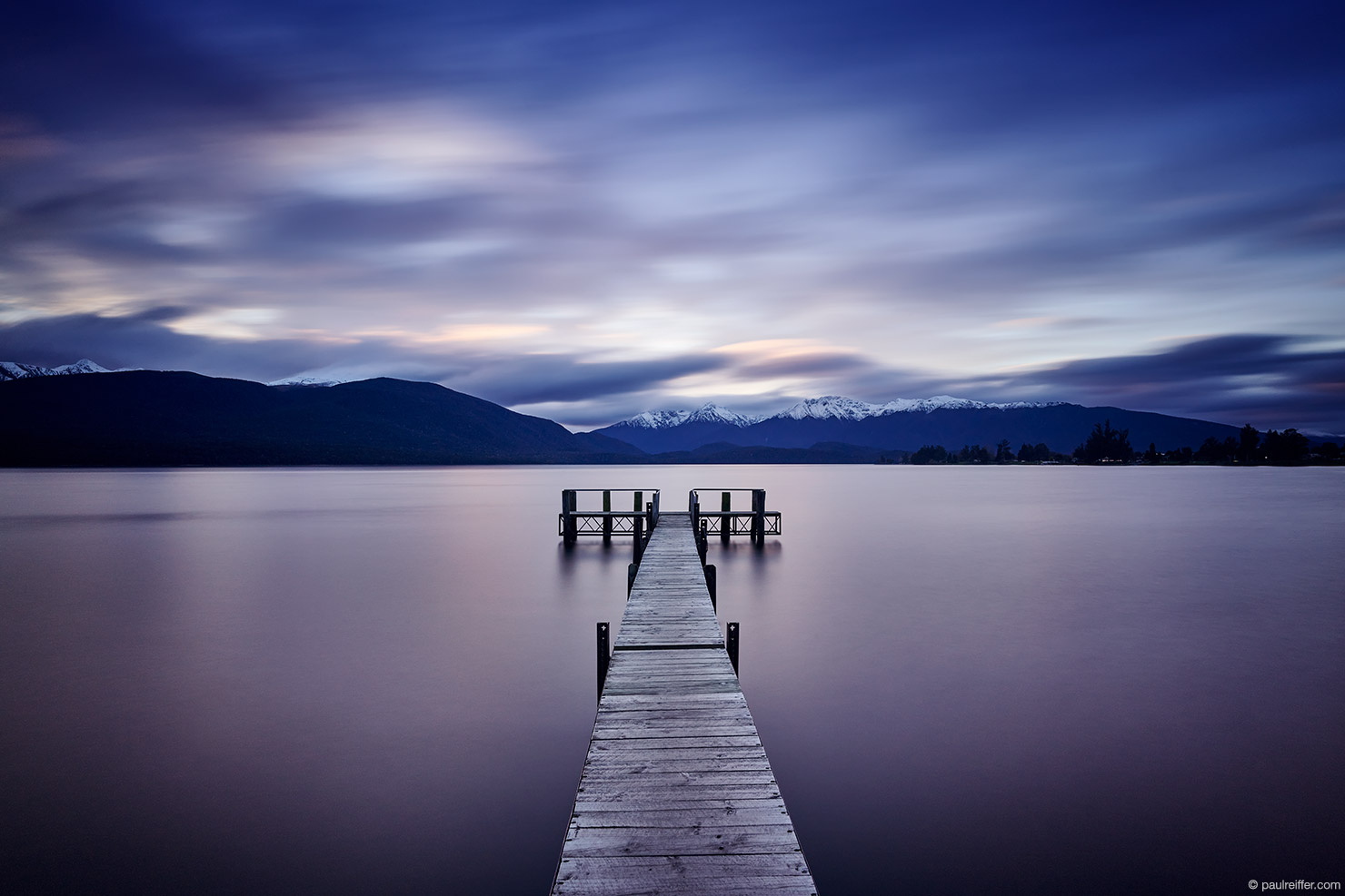 Lake Te Anau TeAnau Jetty Sailing Rowing Club Long Exposure Fiordland National Park New Zealand Paul Reiffer Professional Photographer