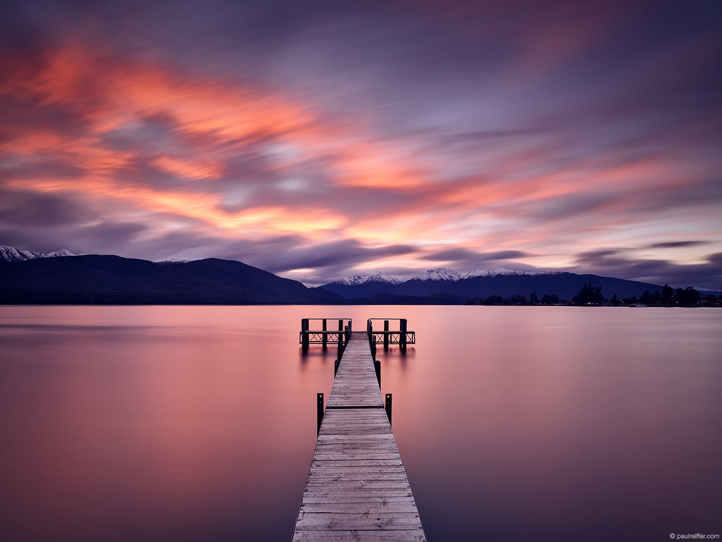 Restless Lake Te Anau TeAnau Jetty Sailing Rowing Club Long Exposure Fiordland National Park New Zealand Paul Reiffer Professional Photographer Sunset