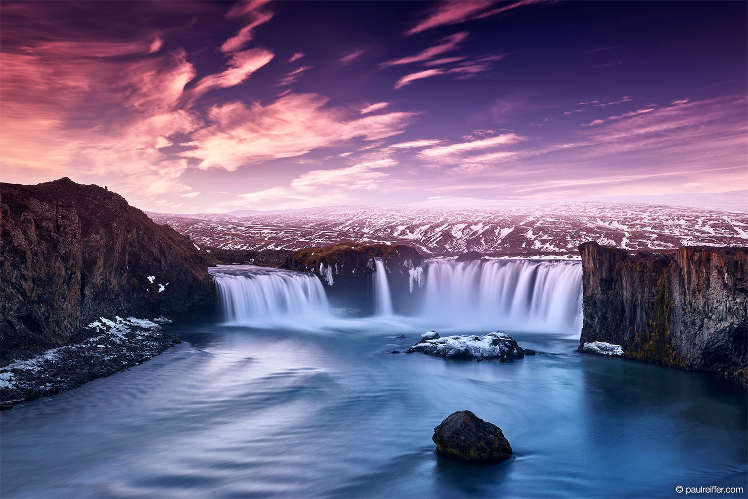 gooafoss waterfall fine art limited edition photography print photographer professional paul reiffer iceland 2017 winter