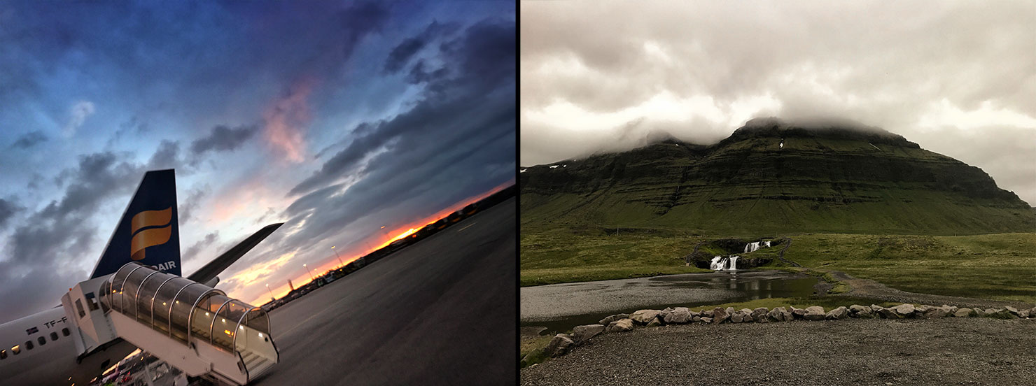 Landing Into Iceland Midnight Sun Paul Reiffer 2017 Adventure Reykjaik Airport Kirkjufellsfoss BTS iPhone Blog